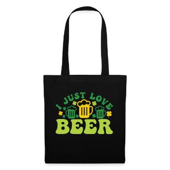Ich liebe Bier einfach - Stoffbeutel - Schwarz - Vorne