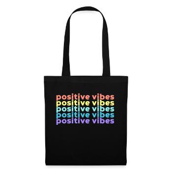 Vibrations positives (Arc-en-ciel) - Sac en tissu - noir - Devant