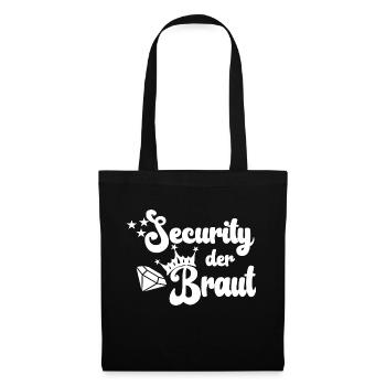 Junggesellenabschied | JGA | Security der Braut - Stoffbeutel - Schwarz - Vorne