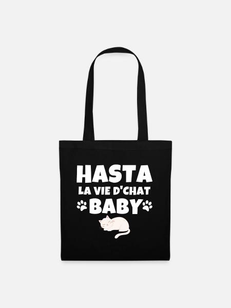 chat, amoureux des chats, chat humour - Sac en tissu - noir