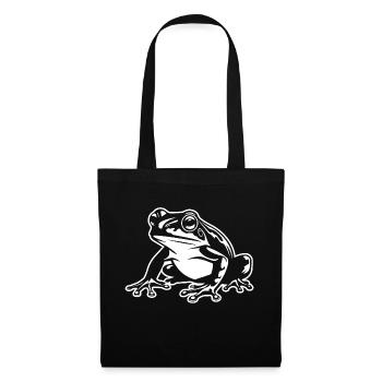 Frosch Amphibie Kröte - Stoffbeutel - Schwarz - Vorne