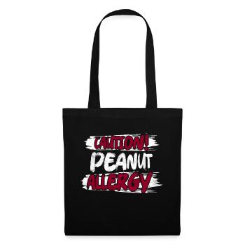 Prudence! Sensibilisation à l’allergie aux arachides Allergique aux noix - Sac en tissu - noir - Devant