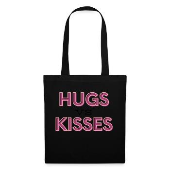 Hugs vs Kisses - Sac en tissu - noir - Devant