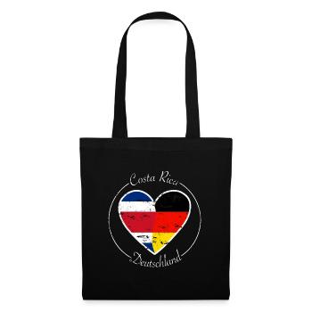Logo du cœur du Costa Rica et de l’Allemagne blanc - Sac en tissu - noir - Devant