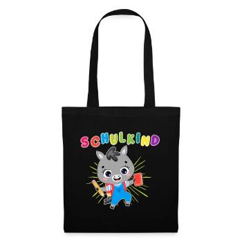 Stilvoll ins Schulleben! Unser Einschulungs-Design - Stoffbeutel - Schwarz - Vorne