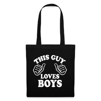 This guy loves boys - Stoffbeutel - Schwarz - Vorne
