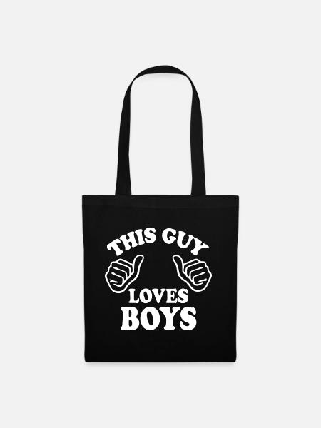 This guy loves boys - Stoffbeutel - Schwarz