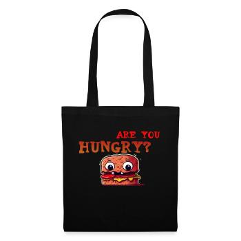Lustige Grafik „Brötchen/Burger Hast du Hunger?“ - Stoffbeutel - Schwarz - Vorne