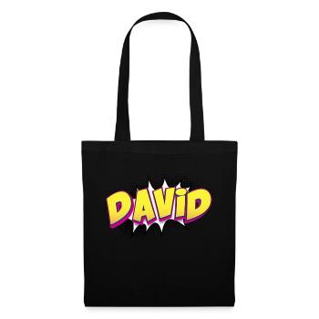 David Custom Name Comic Book Style Pop Art, David - Tote Bag - black - Front