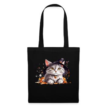 Halloween cat - Sac en tissu - noir - Devant