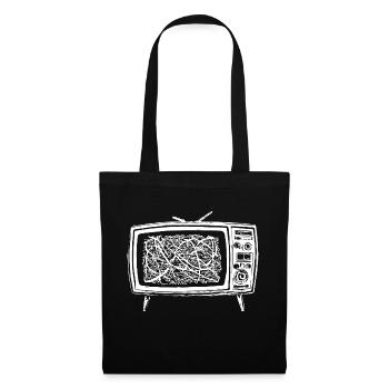 Interférence TV rétro - Sac en tissu - noir - Devant
