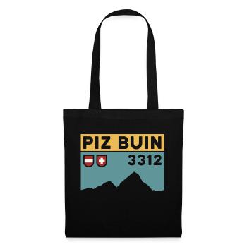 Berg Piz Buin Tour Bergtour Wanderung Souvenir - Stoffbeutel - Schwarz - Vorne