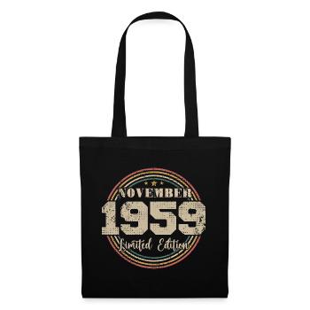 Cadeau D'anniversaire, Vintage Né En Novembre 1959 - Sac en tissu - noir - Devant