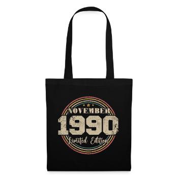 Cadeau D'anniversaire, Vintage Né En Novembre 1990 - Sac en tissu - noir - Devant