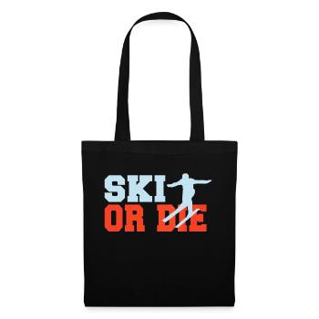 Skier ou mourir skieur - Sac en tissu - noir - Devant