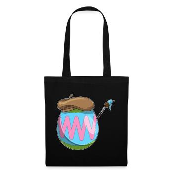 Œuf de Pâques Peinture de Pâques - Sac en tissu - noir - Devant