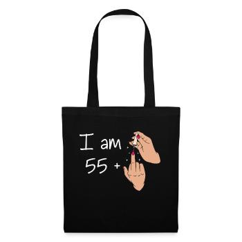 Ich bin 55 + 1 Mittelfinger Hemd Ich bin 55 plus, - Stoffbeutel - Schwarz - Vorne