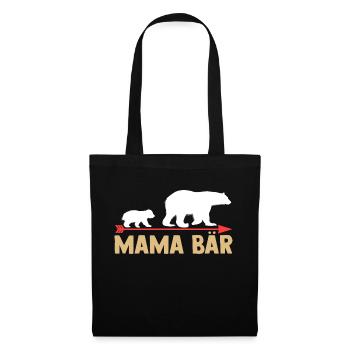 Mutter Mama Bär - Stoffbeutel - Schwarz - Vorne