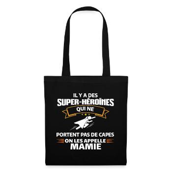 Super-Héroïne Capes Mamie Motivante - Sac en tissu - noir - Devant