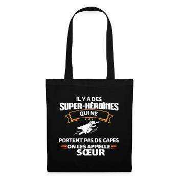 Héroïnes non capes illustrées - Sac en tissu - noir - Devant