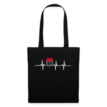 Battement de cœur Infirmière - Sac en tissu - noir - Devant