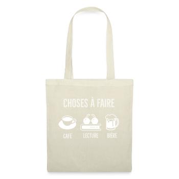 Café lectureet bière - Sac en tissu - nature - Devant