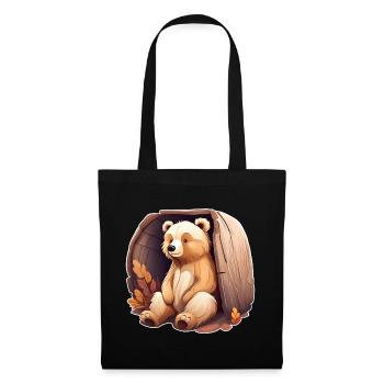 Ours mignon - Sac en tissu - noir - Devant