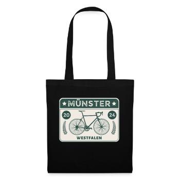 Münster - Ville à vélo - Sac en tissu - noir - Devant