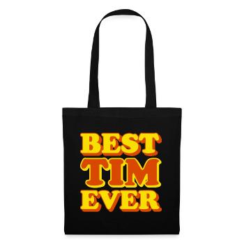 Cadeau amusant avec prénom Tim - Sac en tissu - noir - Devant
