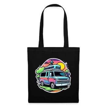 Camper Wohnmobil Campen - Stoffbeutel - Schwarz - Vorne