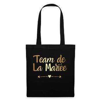 Golden Bride Team - Bride Gift - Tote Bag - black - Front