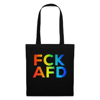 FCK AFD Regenbogen - Stoffbeutel - Schwarz - Vorne