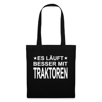 Traktor - Stoffbeutel - Schwarz - Vorne