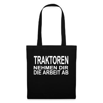 Traktor - Stoffbeutel - Schwarz - Vorne