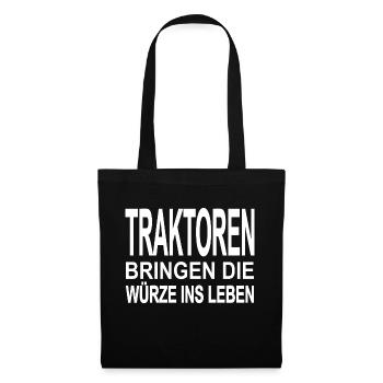 Traktor - Stoffbeutel - Schwarz - Vorne