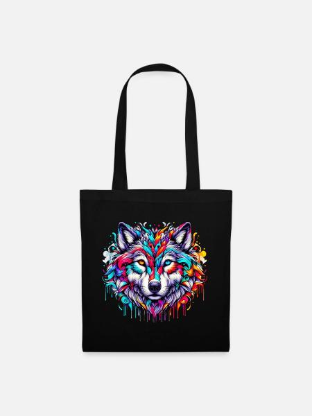 Wolf - Stoffbeutel - Schwarz