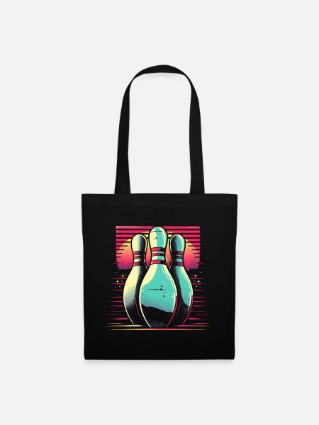 Bowling Synthwave - Stoffbeutel - Schwarz