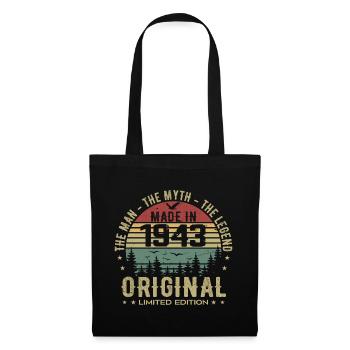 Original 1943 Retro 1943 Geburtstagsgeschenk 1943 - Stoffbeutel - Schwarz - Vorne