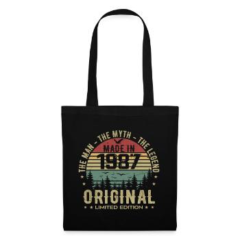 Original 1987 Retro 1987 Geburtstagsgeschenk 1987 - Stoffbeutel - Schwarz - Vorne