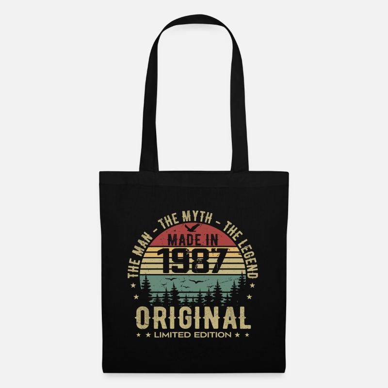 Original 1987 Retro 1987 Geburtstagsgeschenk 1987 - Stoffbeutel - Schwarz
