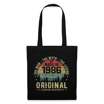 Original 1986 Retro 1986 Geburtstagsgeschenk 1986 - Stoffbeutel - Schwarz - Vorne