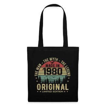Original 1980er Jahre Retro 1980er Jahre Geburtstagsgeschenk 1980er Jahre - Stoffbeutel - Schwarz - Vorne
