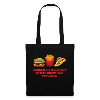 Kiwis Brew Bar burger fries pizza - Tote Bag - black - Front