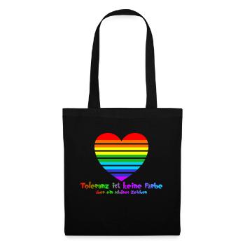 amour, fierté, arc-en-ciel, tolérance, LGBTQIA+ - Sac en tissu - noir - Devant