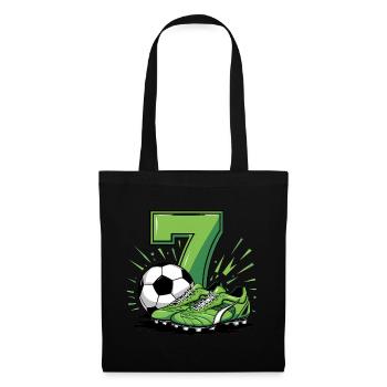 Fussball 7 Jahre - Stoffbeutel - Schwarz - Vorne