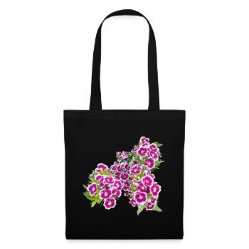 Poésie de l’œillet – focus sur les fleurs du jardin - Sac en tissu - noir - Devant