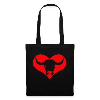 a heart for bulls, cattle, cows - Tote Bag - black - Front