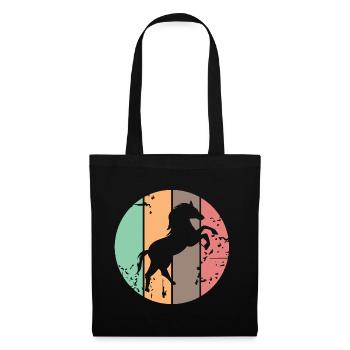 Icônes d’illustration d’animaux de galop de chevaux de couleurs rétro - Sac en tissu - noir - Devant