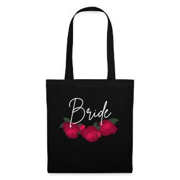 Minimalist red flower bridle - Tote Bag - black - Front
