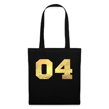 Number 4 Gold Glitter - 4th Anniversary - Tote Bag - black - Front